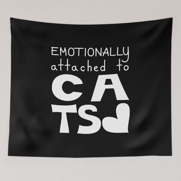 Item preview, Emotionally Attached To Cats Cat Lover Quote designed and sold by Mooi Studio.