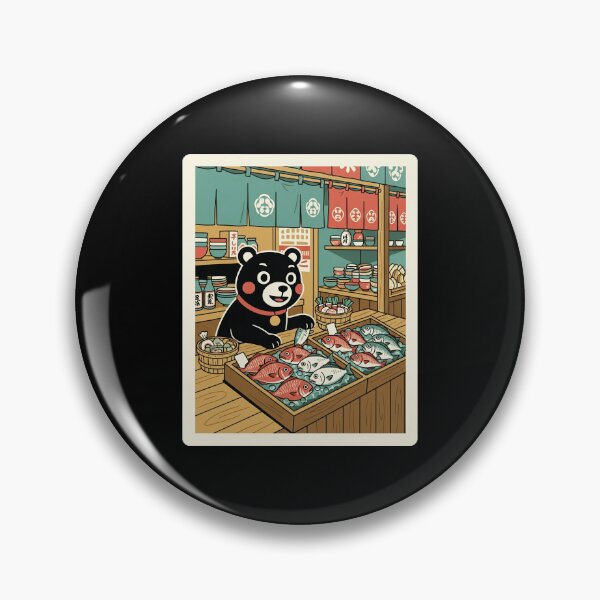 Item preview, Cute Bear Running a Cozy Seafood Market Stall designed and sold by JordynLadukeg65.