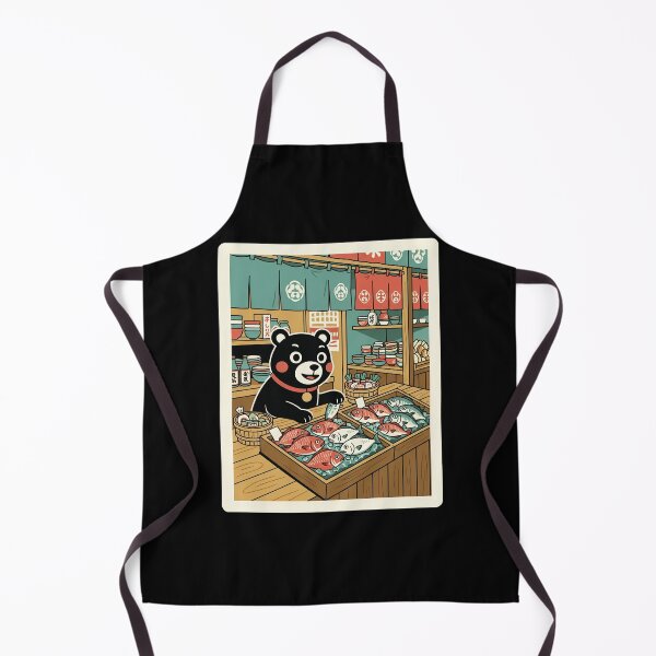 Item preview, Cute Bear Running a Cozy Seafood Market Stall designed and sold by JordynLadukeg65.