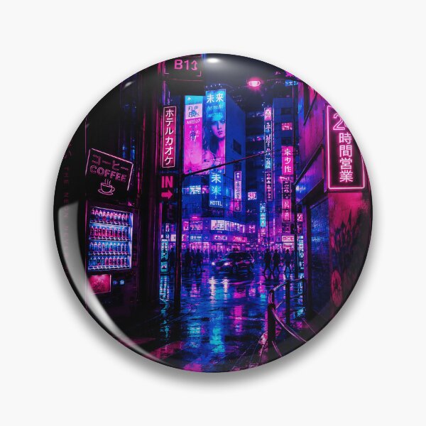 Item preview, Neon Tokyo Alley at Midnight Cyberpunk City Rain Scene designed and sold by ferminhays.