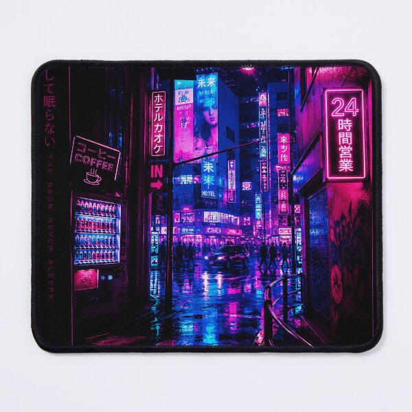 Item preview, Neon Tokyo Alley at Midnight Cyberpunk City Rain Scene designed and sold by ferminhays.