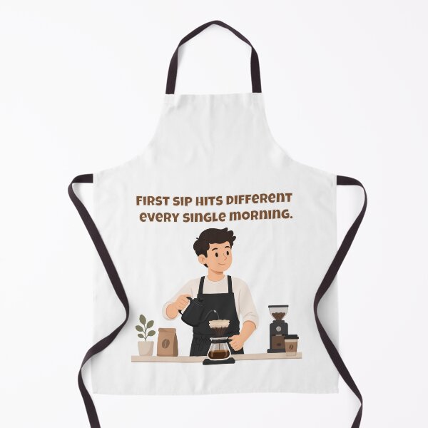 Item preview, First Sip Hits Different Every Single Morning - Barista Coffee Lover Quote designed and sold by Latitude 1°N.