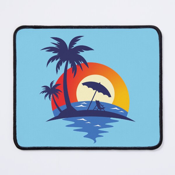 Item preview, Retro Summer Sunset Tropical Beach Lounge Chair Palm Trees designed and sold by SolutionsArt.