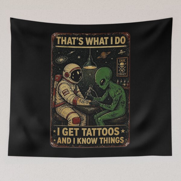 Item preview, Cosmic Tattoo Artist Alien Space Humor designed and sold by eliramaison.