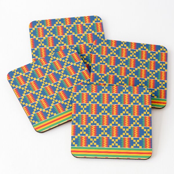 Item preview, Vibrant Kente-Inspired Tribal Pattern | African Geometric Seamless Design in Blue, Red, Yellow & Green designed and sold by WheresMyMojo.