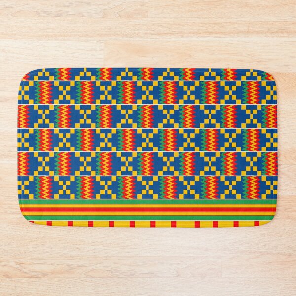 Item preview, Vibrant Kente-Inspired Tribal Pattern | African Geometric Seamless Design in Blue, Red, Yellow & Green designed and sold by WheresMyMojo.