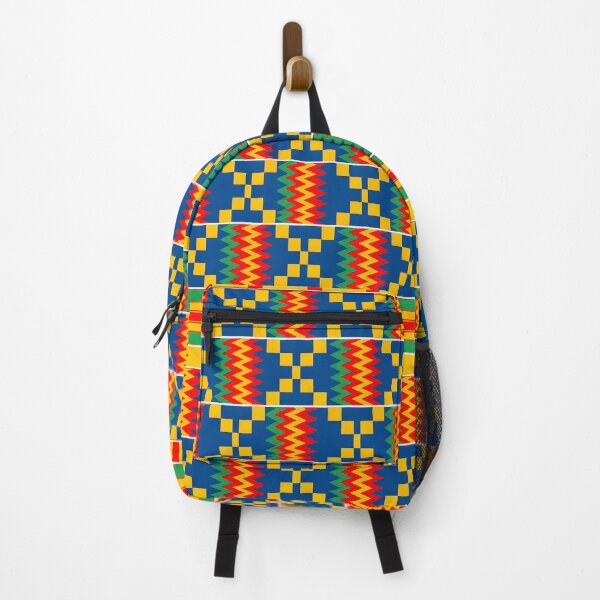 Item preview, Vibrant Kente-Inspired Tribal Pattern | African Geometric Seamless Design in Blue, Red, Yellow & Green designed and sold by WheresMyMojo.