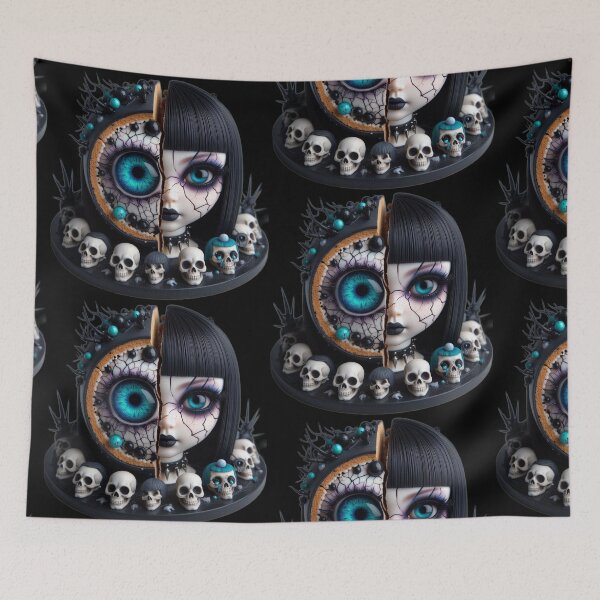 Item preview, Dark Surrealist Split Doll Cake with Giant Cosmic Eye designed and sold by LujziWorld.