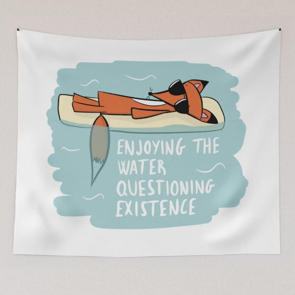 Item preview, Enjoying The Water Questioning Existence Funny Fox designed and sold by DesignFreakArt.