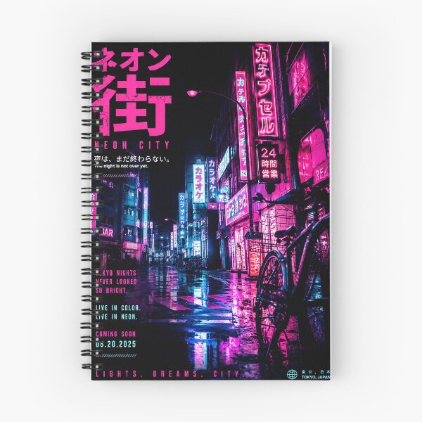 Item preview, Neon City Rain Street Poster with Retro Future Night Vibes designed and sold by ferminhays.