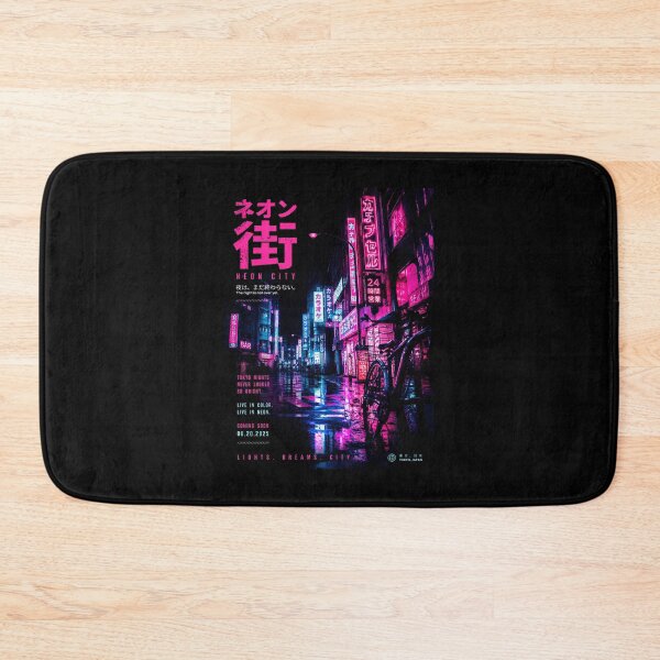 Item preview, Neon City Rain Street Poster with Retro Future Night Vibes designed and sold by ferminhays.