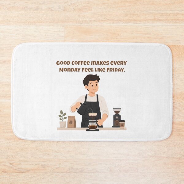 Item preview, Good Coffee Makes Every Monday Feel Like Friday - Funny Barista Week Quote designed and sold by Latitude 1°N.