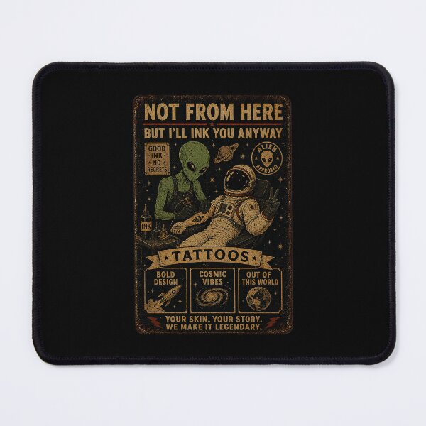 Item preview, Vintage Cosmic Tattoo Alien Space Humor Poster designed and sold by eliramaison.