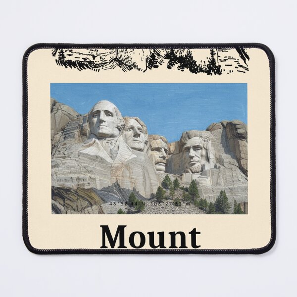 Item preview, Mount Rushmore Marker Art - Hand-Drawn Presidential Monument Illustration designed and sold by Kluzioshop.