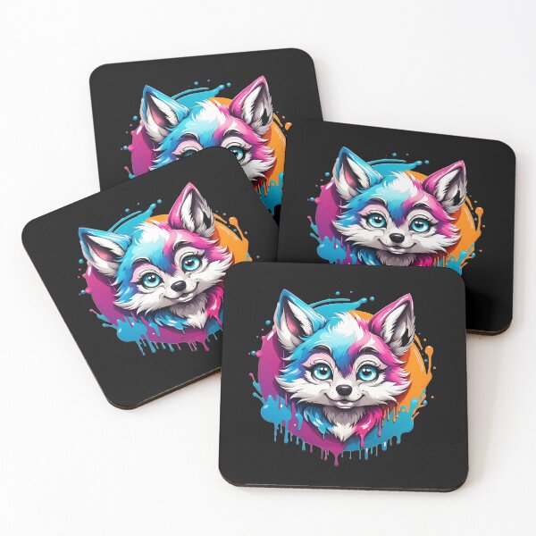 Item preview, Cute colorful wolf designed and sold by BohoShopHU.