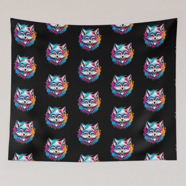 Item preview, Cute colorful wolf designed and sold by BohoShopHU.
