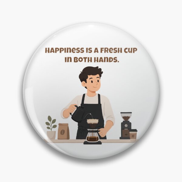 Item preview, Happiness Is A Fresh Cup In Both Hands - Barista Coffee Joy Quote designed and sold by Latitude 1°N.