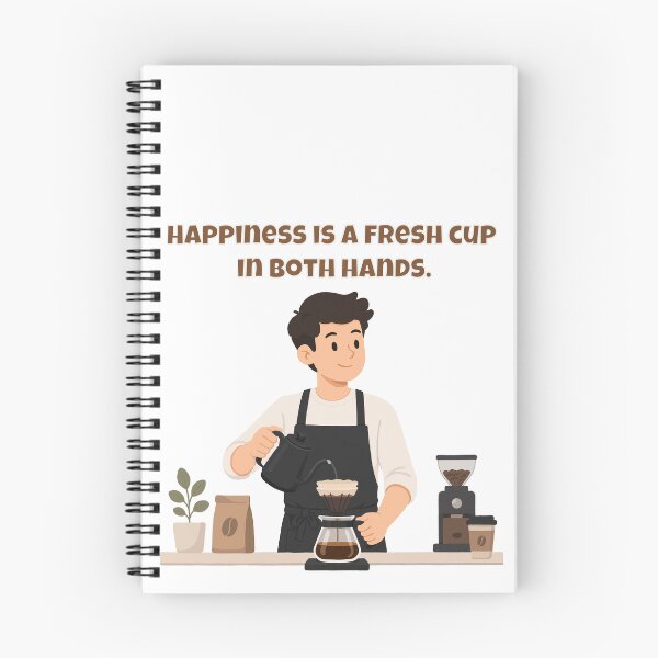 Item preview, Happiness Is A Fresh Cup In Both Hands - Barista Coffee Joy Quote designed and sold by Latitude 1°N.