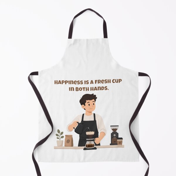 Item preview, Happiness Is A Fresh Cup In Both Hands - Barista Coffee Joy Quote designed and sold by Latitude 1°N.