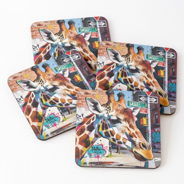 Item preview, Giraffe Portrait – Modern Abstract Wildlife Art designed and sold by ARbyCharlie.