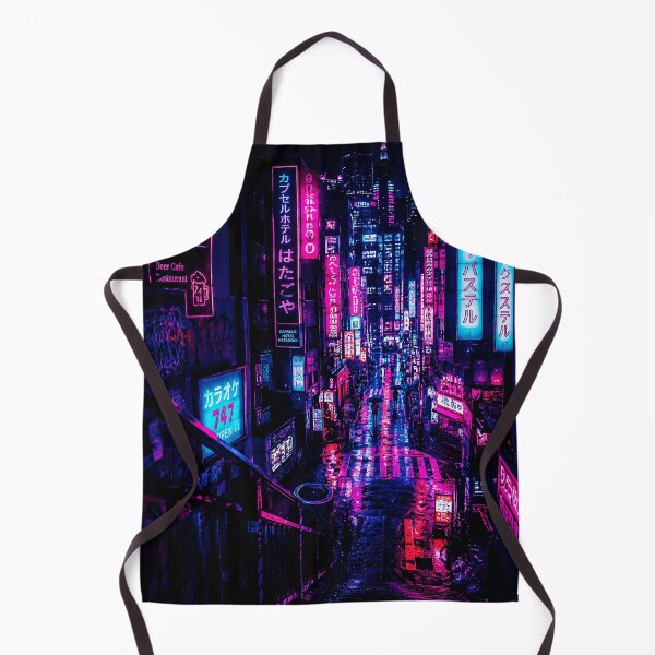 Item preview, Rainy Neon Downtown Street with Futuristic Night City Glow designed and sold by ferminhays.