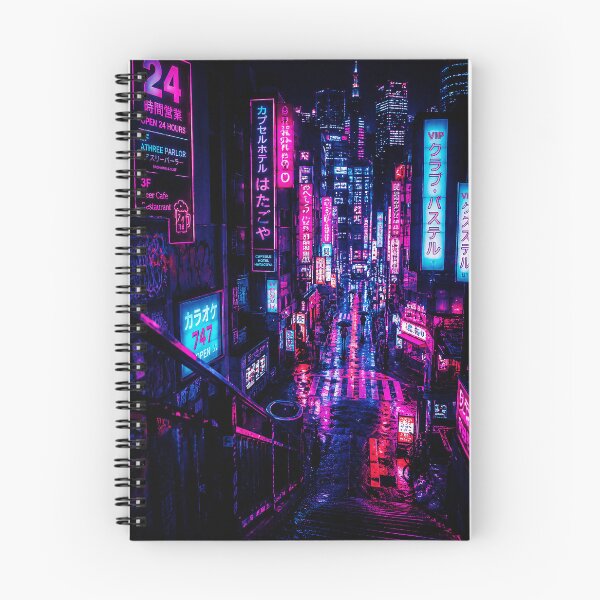 Item preview, Rainy Neon Downtown Street with Futuristic Night City Glow designed and sold by ferminhays.