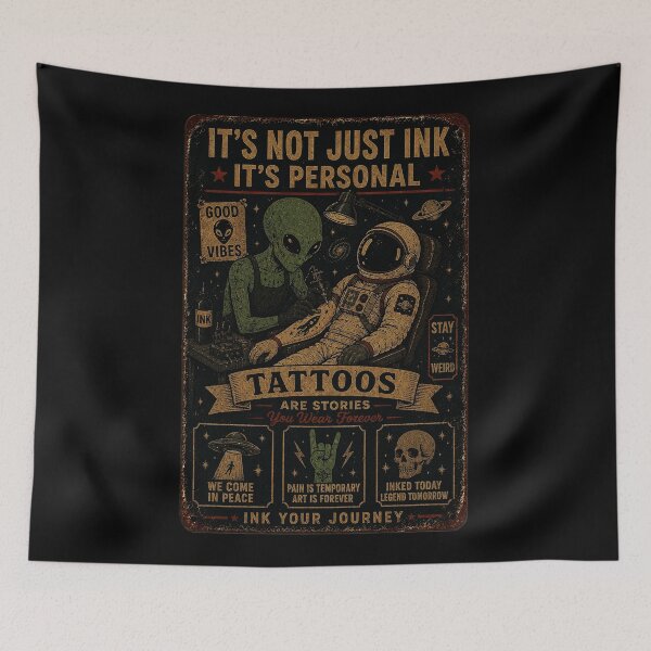 Item preview, Vintage Alien Tattoo Space Adventure designed and sold by eliramaison.