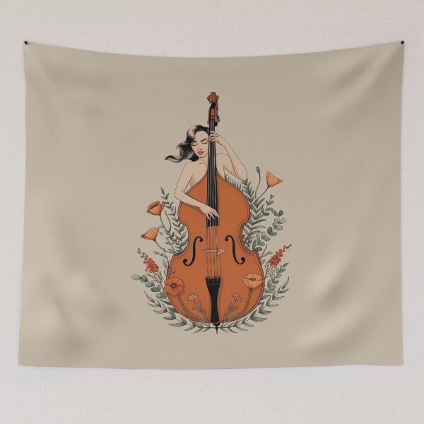 Item preview, Woman with a Double Bass - International Jazz Day designed and sold by Art-Arcade6.