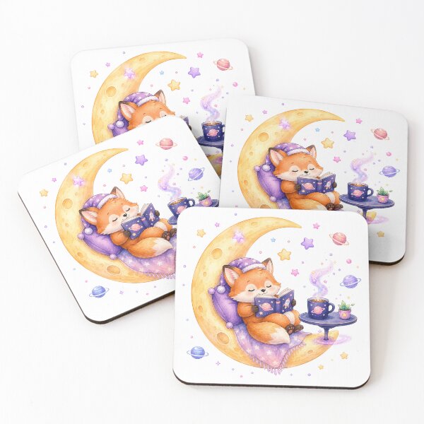 Item preview, Cute Kawaii Fox Reading a Book on the Moon designed and sold by Seculinator.