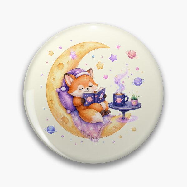 Item preview, Cute Kawaii Fox Reading a Book on the Moon designed and sold by Seculinator.