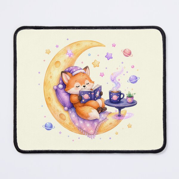 Item preview, Cute Kawaii Fox Reading a Book on the Moon designed and sold by Seculinator.
