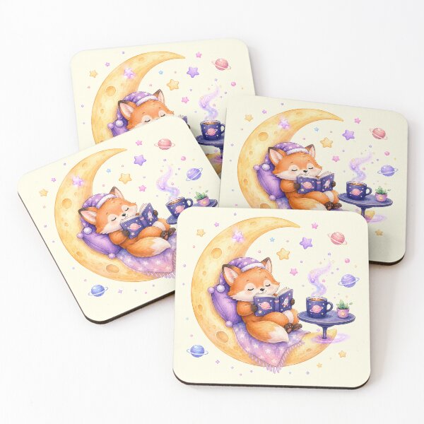 Item preview, Cute Kawaii Fox Reading a Book on the Moon designed and sold by Seculinator.
