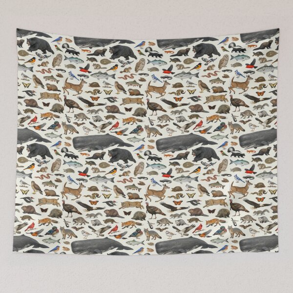 Item preview, Animals of Connecticut Retro Style Identification Chart designed and sold by kakarikihill.