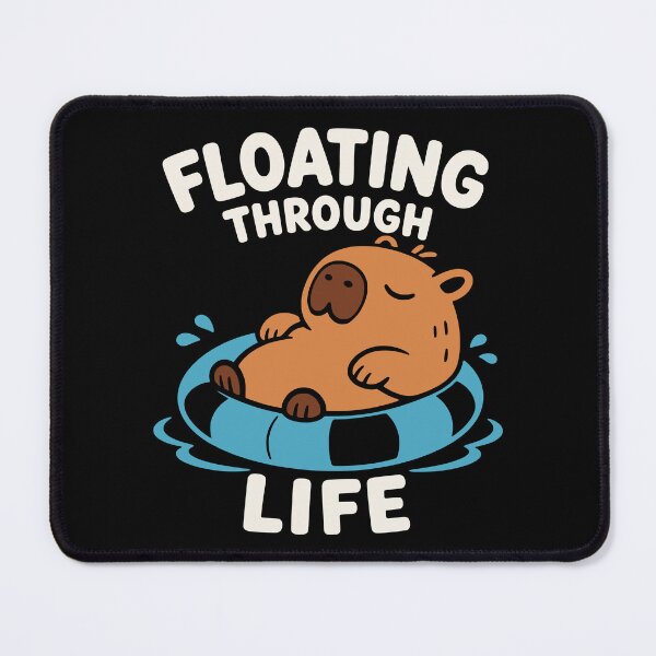 Item preview, Floating Through Life Cute Retro Capybara designed and sold by MavtM.