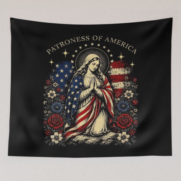 Item preview, Patroness of The USA Blessed Virgin Mary Catholic Art designed and sold by elongatedjazz.