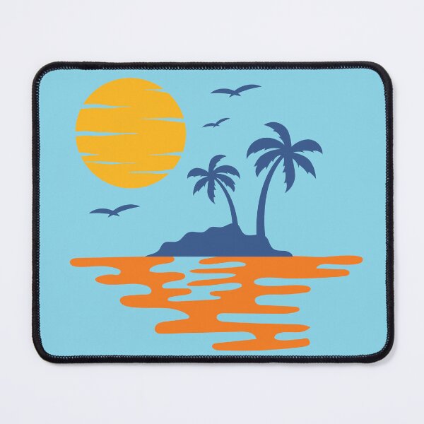 Item preview, Retro Summer Sunset Reflection Palm Trees Ocean Beach designed and sold by SolutionsArt.