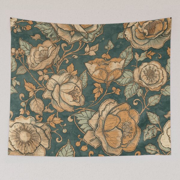 Item preview, Decoupage Vintage Damask Golden Flowers 1900 Nostalgia Pattern designed and sold by GrinGalore.