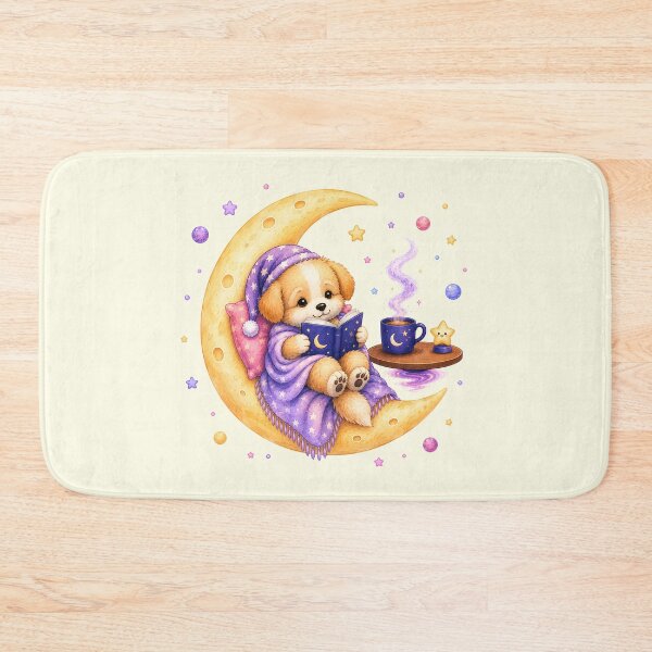 Item preview, Cute Kawaii Dog Reading a Book on the Moon designed and sold by Seculinator.