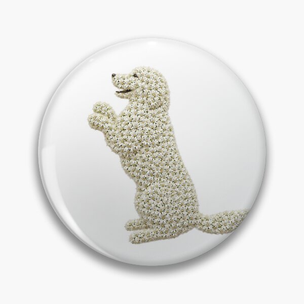 Item preview, White Crown Flowers Dog Mosaic Art designed and sold by Siam Soul Studio.