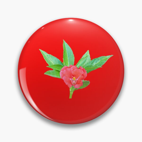 Item preview, red flowers and green leaves.( Impatiens balsamina ) designed and sold by MiMee4451.