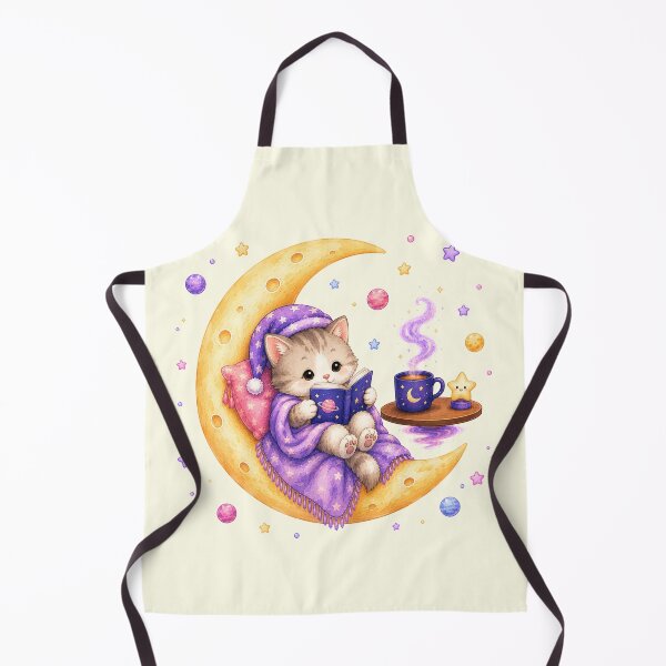 Item preview, Cute Kawaii Cat Reading a Book on the Moon designed and sold by Seculinator.