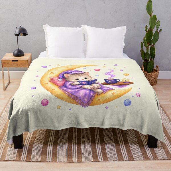 Item preview, Cute Kawaii Cat Reading a Book on the Moon designed and sold by Seculinator.