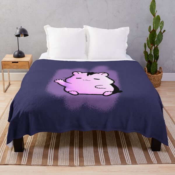 Item preview, Pink Hamster with Purple Aura Waving Relaxed designed and sold by AstronautMerch.