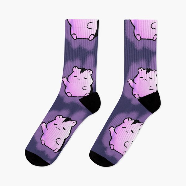 Item preview, Pink Hamster with Purple Aura Waving Relaxed designed and sold by AstronautMerch.