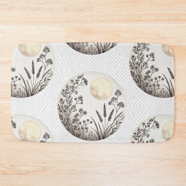 Item preview, Minimal Wildflower Moon Illustration | Neutral Botanical Line Art designed and sold by GalleryPeak.