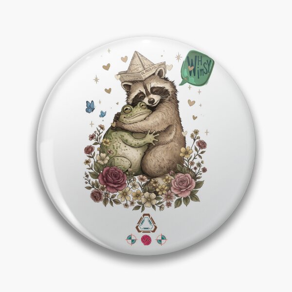 Item preview, Whimsy — Raccoon & Frog Hug   designed and sold by m-yoga-store.