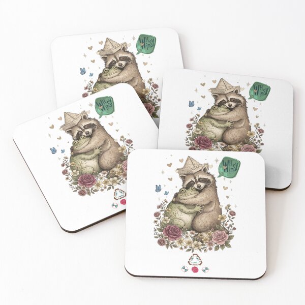 Item preview, Whimsy — Raccoon & Frog Hug   designed and sold by Whimsy Trail Co.