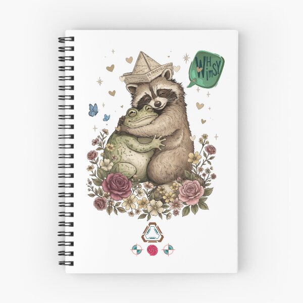 Item preview, Whimsy — Raccoon & Frog Hug   designed and sold by m-yoga-store.