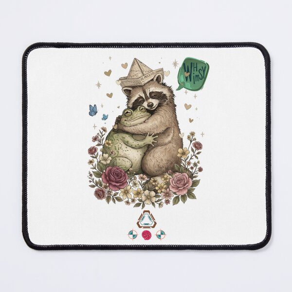 Item preview, Whimsy — Raccoon & Frog Hug designed and sold by m-yoga-store.