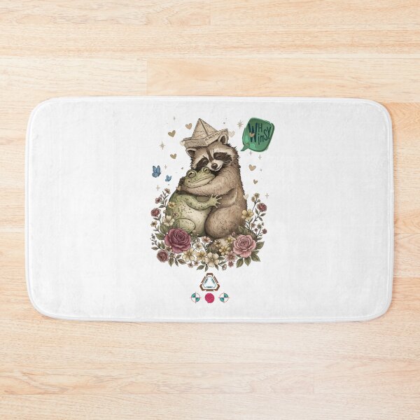 Item preview, Whimsy — Raccoon & Frog Hug   designed and sold by m-yoga-store.
